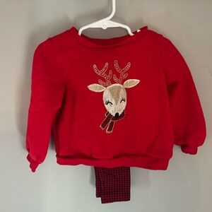 NWOT Carters Holiday Reindeer Sweater & Pants Set - 2T